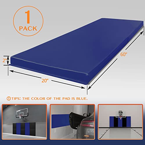 1 Pack Basketball Wall Pad 2" Thick Foam Paddings (60" x 20" x 2" / 1 PACK / BLUE)