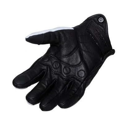 Goatskin Leather Motorcycle Motorbike Powersports Racing Gloves Reflective Skull Touchscreen for Men and Women Model (HEE8 / X-Large)