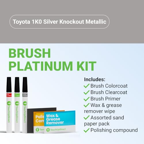 Car Paint Touch Up Brush Kit (Brush - Platinum Kit / Silver Knockout Metallic)