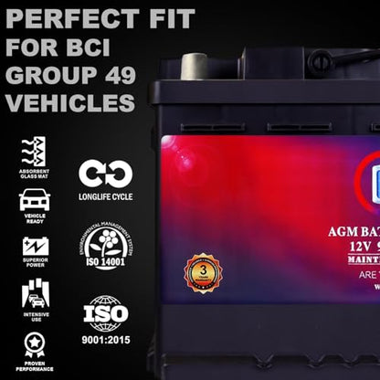 MM H8 Start and Stop Car BCI Group 49 12V 95Ah (Group 49)