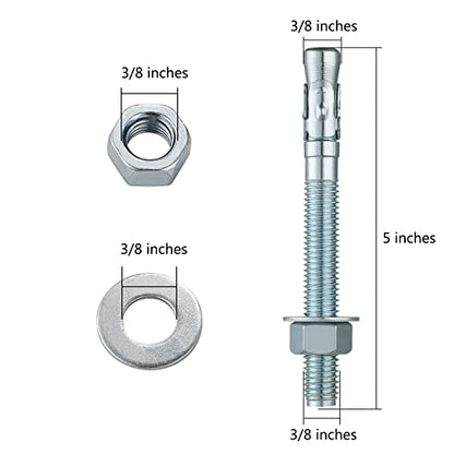 3 8x4 50Pcs Inch Standard Fasteners for Heavy (3/8x4")