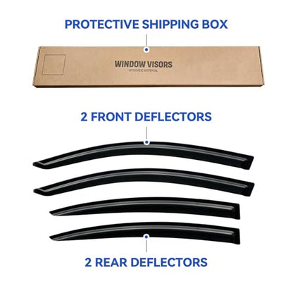Window Visors Rain Guards for 2004 (2004-2009 Mazda 3 Sedan)