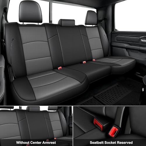 Custom Fit Seat Covers for Ram 2500 2019 (Black+Gray / Ram 2019-2026 2500 Full Set)