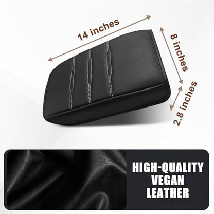 Armrest Cover for Honda CR (11) 23+ |CR-V| Black/White Stitching, Regular)
