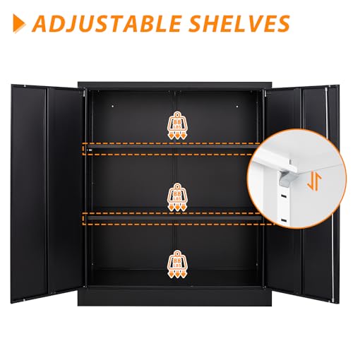 Metal Storage Cabinet (35.5"H / Black)