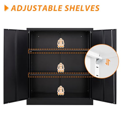 Metal Storage Cabinet (35.5"H / Black)