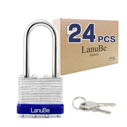 Laminated Keyed Alike Padlock 24 Pack 1.6 (24 pack Blue)