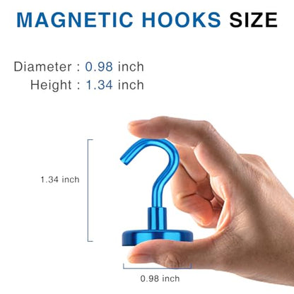 Magnetic Hooks Magnet Hook for Cruise Cabins 85LBS (Blue / 0.98in)