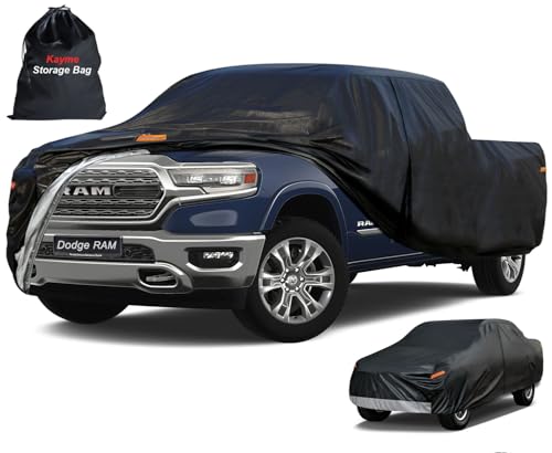 Heavy Duty Truck Cover for Dodge Ram 1500 (1-Ram 1500(2009-2025) Crew Cab SB Bed / PE-Black)