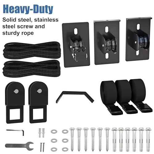 Cargo Box Pulley System for Garage Storage (Three Bracket)