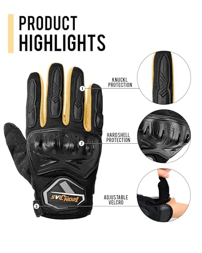 Summer Motorcycle Gloves for Men and Women Touchscreen Biker Gloves (X-Large / 016-Yellow)