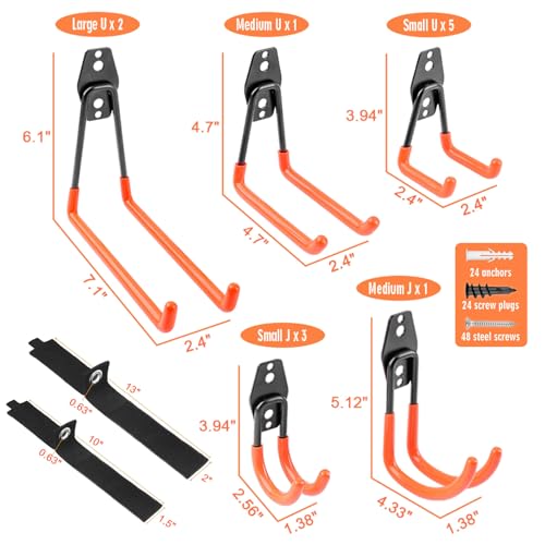 Garage Hooks Heavy Duty 14 Pack (Orange)