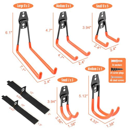 Garage Hooks Heavy Duty 14 Pack (Orange)