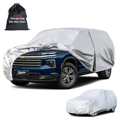 SUV Car Cover See Vehicle Size Chart for Accurate Fit (Aluminum-Silver / 3 S5 Fit SUV-Length (201" To 207"))