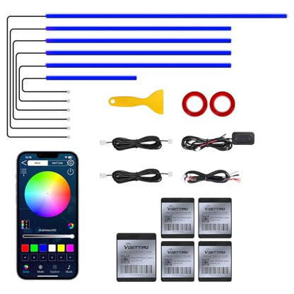 RGB Acrylic Interior Car LED Strip Light with Wireless APP (RGB Color 6 in 1)