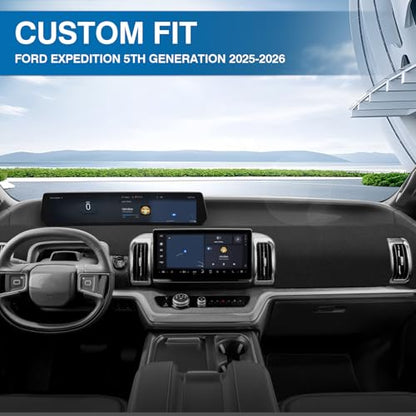 Black Dash Cover Compatible with Ford Expedition 2025 2026 Dashboard Cover Accessories for Expedition Non (Expedition 25-26(black))