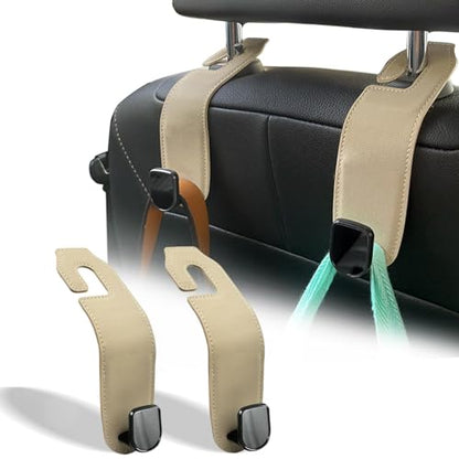 Car Seat Headrest Hook (Tan / 2 Pack)