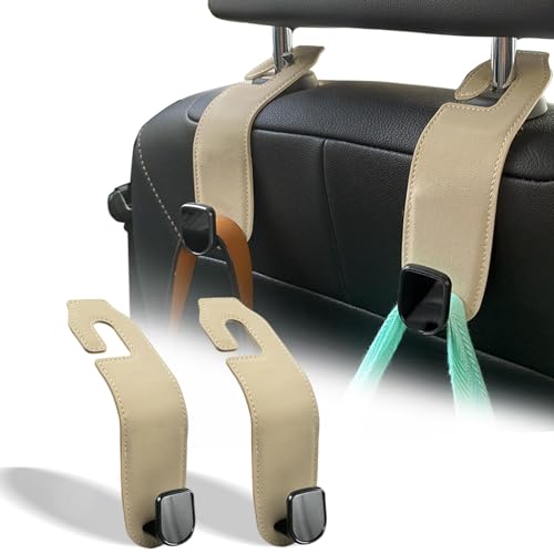 Car Seat Headrest Hook (Tan / 2 Pack)