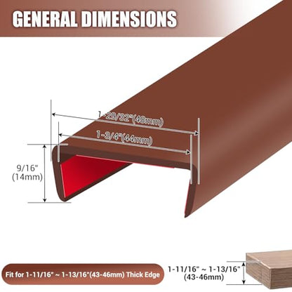 Rubber Edge Trim (Fit 1-3/4" - L20' / Brown)
