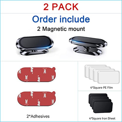 2 PACK】Magnetic phone holder for Car Dash Magnetic Car Mount for iphone (Silver)