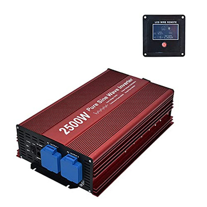 2500W Pure Sine Wave Inverter 12V to 120V AC with 2 AC outlets (2500W)
