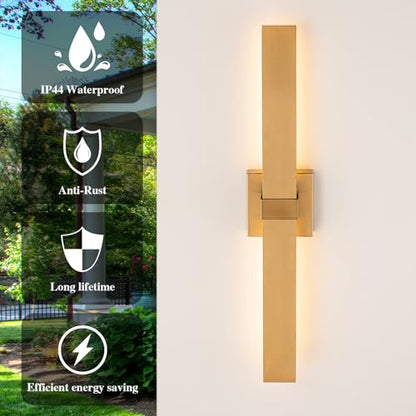 Modern LED Outdoor Wall Sconce 27.2" Gold Outdoor Wall Lights Exterior (Gold / 27.2 inch-1 Pack)