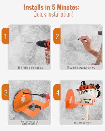 Weedeater Rack & Snow Shovel Hanger (Weedeater Rack-2-PACK)