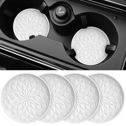 Car Coasters for Cup Holders [4 Pack] (4pack-white)