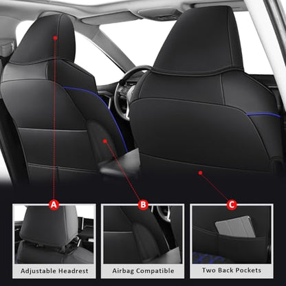 Car Seat Covers Full Set for Toyota RAV4 2019 (Red / 2019-2025 RAV4 Hybrid(Non XSE&2022-2025 SE Hybrid))