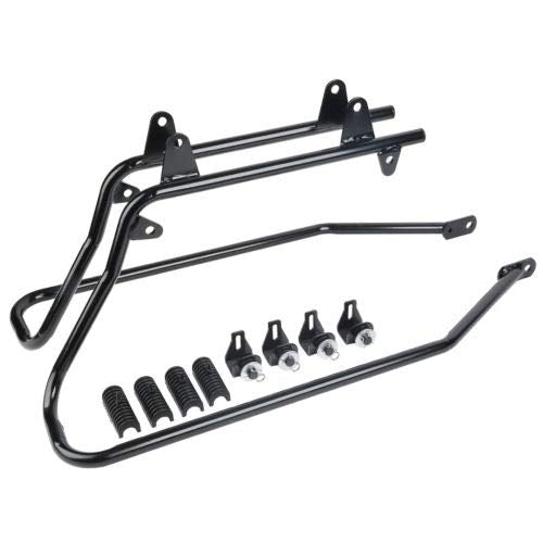 Motorcycle Hard Saddlebags with Black Conversion Brackets Fit For Harley Softail Deluxe Heritage Softail 1984 (Matte Black)