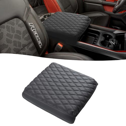 Custom Fit Center Console Cover for Dodge RAM 2009 (PVC Leather-Black / for Bucket Console 2009-2023 Ram)