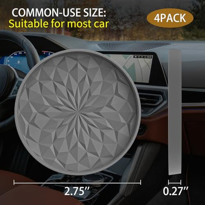 Car Coasters for Cup Holders [4 Pack] (4pack-dark Grey)