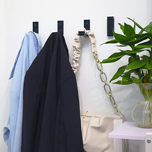 Folding Wall Hook 2PCS Folding Coat Hooks for Hanging Heavy Duty Coat & Bag & Backpack & Hat & Headphone Foldable Coat Hooks Wall Mounted Saves Space (Black-2 Pack)