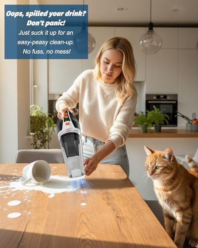 Handheld Vacuum Cordless (White Orange)