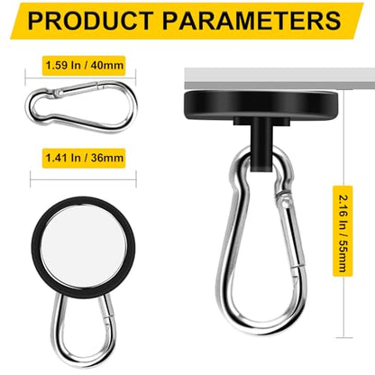 Magnetic Hooks (Black / 0.98in)