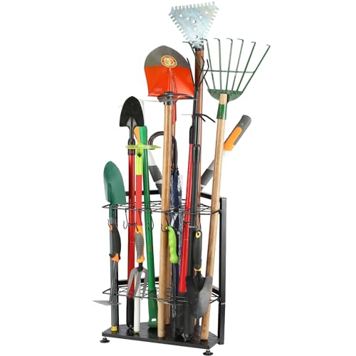 Garden Tool Organizer for Garage Corner (Triangel-Black)