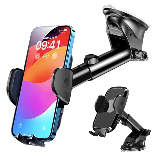 Military grade Construction] Phone Holders for Your Car【Upgraded Suction & Clip】Cell Smartphone Mount Universal Windshield Dashboard Vent Stand Truck Cradle for iPhone 17 Pro Max 16 15 Samsung