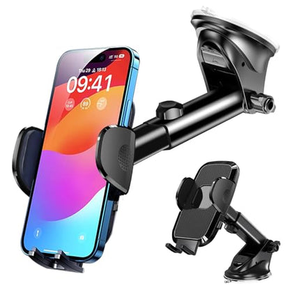 Military grade Construction] Phone Holders for Your Car【Upgraded Suction & Clip】Cell Smartphone Mount Universal Windshield Dashboard Vent Stand Truck Cradle for iPhone 17 Pro Max 16 15 Samsung