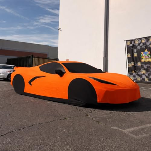 Car Cover I Fit for Corvette C8 I Indoor and Outdoor I Protection from Sun (Orange)