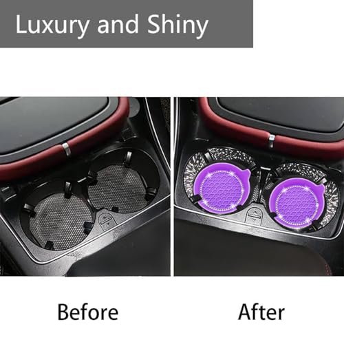 4pcs Bling Car Cup Holder Coaster (New Purple / 4pcs)