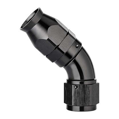 12AN 45 Degree PTFE One Piece Full Flow End Hose Fitting Aluminum Black (12AN / 45 Degree)