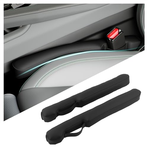 2026 Latest 2PCS Upgraded Car Seat Gap Filler with Fixing Ring (Black)