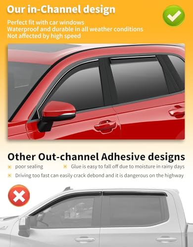 in Channel Window Visors Rain Guards for Honda CR (Fit for 2023-2026 Honda CR-V CRV)