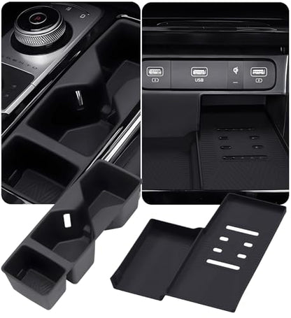 Cup Holder Insert & Wireless Charging Protective Mat for KIA Sorento 2026 2025 2024 2023 2022 2021 (Fits for 2021-2026 Sorento)