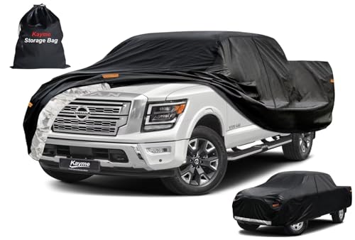 Heavy Duty Truck Cover for Nissan Titan (11-Titan(2004-2015) King Cab/Crew Cab SB Bed / PE-Black)