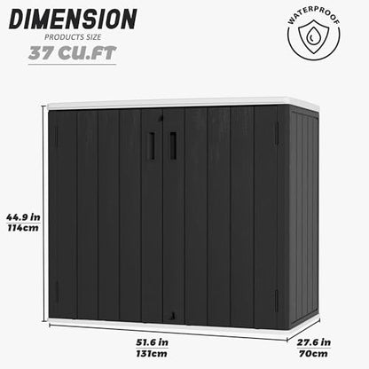 Large Outdoor Storage Box (37Cu.ft-Black)