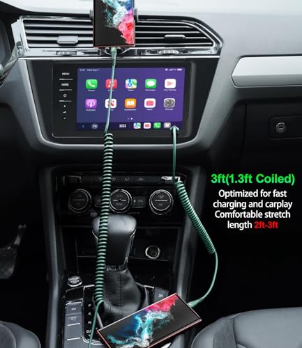 USB to USB C Cable Fast Charging 66W (3FT / USB A to USB C / Green)