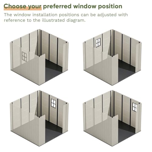 8x8 FT Resin Outdoor Storage Shed with Floor (Beige / 8x8 FT)