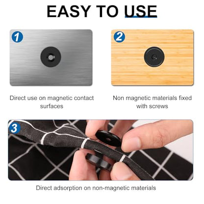 Strong Magnets Heavy Duty Screw On Neodymium 30LBS Magnet 12 Pack (Black / 0.78in)