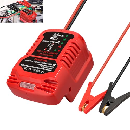Jump Starter Adapter for Craftsman 20V V20 Battery with Jumper Cable Clamps Portable Car Charger Jump Starter (For Craftsman)